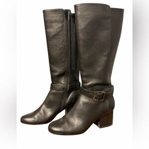 AEROSOLES Black 2.5 inch Heeled Knee-High Boots. Extra zipper for wide calf! 🔥